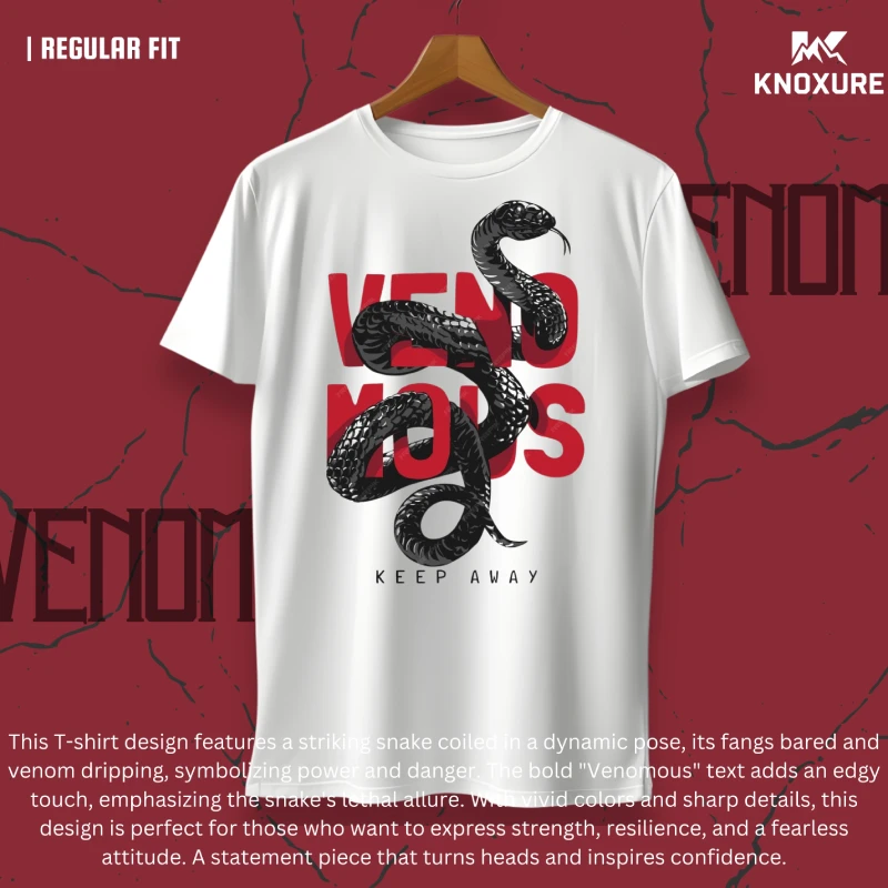 Venomous Snake Graphic T-Shirt – Keep Away in Style